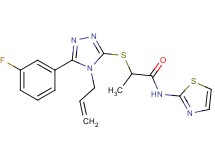 2-{[4-allyl-5-(3-fluorophenyl)-4H-1,2,4-triazol-3-yl]thio}-N-1,3-thiazol-2-ylpropanamide
