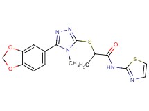 2-{[5-(1,3-benzodioxol-5-yl)-4-methyl-4H-1,2,4-triazol-3-yl]thio}-N-1,3-thiazol-2-ylpropanamide