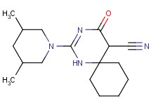 2-(3,5-dimethyl-1-piperidinyl)-4-oxo-1,3-diazaspiro[5.5]undec-2-ene-5-carbonitrile