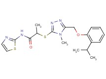 2-({5-[(2-isopropylphenoxy)methyl]-4-methyl-4H-1,2,4-triazol-3-yl}thio)-N-1,3-thiazol-2-ylpropanamide