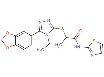 2-{[5-(1,3-benzodioxol-5-yl)-4-ethyl-4H-1,2,4-triazol-3-yl]thio}-N-1,3-thiazol-2-ylpropanamide