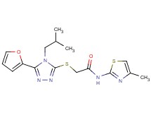 2-{[5-(2-furyl)-4-isobutyl-4H-1,2,4-triazol-3-yl]thio}-N-(4-methyl-1,3-thiazol-2-yl)acetamide