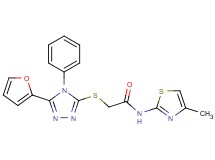 2-{[5-(2-furyl)-4-phenyl-4H-1,2,4-triazol-3-yl]thio}-N-(4-methyl-1,3-thiazol-2-yl)acetamide