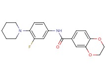 N-[3-fluoro-4-(1-piperidinyl)phenyl]-2,3-dihydro-1,4-benzodioxine-6-carboxamide