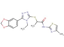 2-{[5-(1,3-benzodioxol-5-yl)-4-ethyl-4H-1,2,4-triazol-3-yl]thio}-N-(4-methyl-1,3-thiazol-2-yl)propanamide