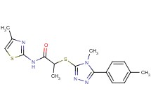 2-{[4-methyl-5-(4-methylphenyl)-4H-1,2,4-triazol-3-yl]thio}-N-(4-methyl-1,3-thiazol-2-yl)propanamide