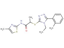 2-{[4-ethyl-5-(2-methylphenyl)-4H-1,2,4-triazol-3-yl]thio}-N-(4-methyl-1,3-thiazol-2-yl)propanamide