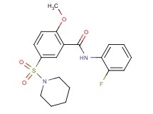 N-(2-fluorophenyl)-2-methoxy-5-(1-piperidinylsulfonyl)benzamide