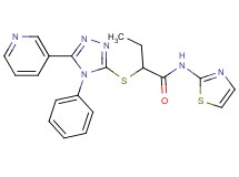 2-{[4-phenyl-5-(3-pyridinyl)-4H-1,2,4-triazol-3-yl]thio}-N-1,3-thiazol-2-ylbutanamide