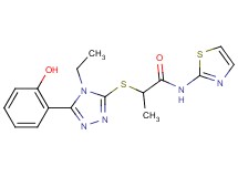 2-{[4-ethyl-5-(2-hydroxyphenyl)-4H-1,2,4-triazol-3-yl]thio}-N-1,3-thiazol-2-ylpropanamide