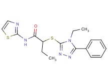2-[(4-ethyl-5-phenyl-4H-1,2,4-triazol-3-yl)thio]-N-1,3-thiazol-2-ylbutanamide