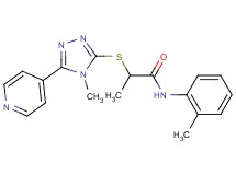 N-(2-methylphenyl)-2-{[4-methyl-5-(4-pyridinyl)-4H-1,2,4-triazol-3-yl]thio}propanamide