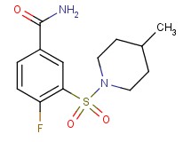 4-fluoro-3-[(4-methyl-1-piperidinyl)sulfonyl]benzamide