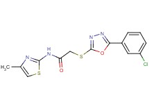 2-{[5-(3-chlorophenyl)-1,3,4-oxadiazol-2-yl]thio}-N-(4-methyl-1,3-thiazol-2-yl)acetamide