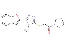 3-(1-benzofuran-2-yl)-4-methyl-5-{[2-oxo-2-(1-pyrrolidinyl)ethyl]thio}-4H-1,2,4-triazole