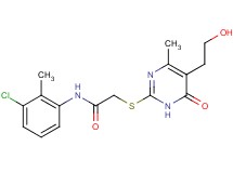 N-(3-chloro-2-methylphenyl)-2-{[5-(2-hydroxyethyl)-4-methyl-6-oxo-1,6-dihydro-2-pyrimidinyl]thio}acetamide