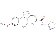 2-{[4-ethyl-5-(4-methoxyphenyl)-4H-1,2,4-triazol-3-yl]thio}-N-1,3-thiazol-2-ylpropanamide