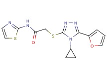 2-{[4-cyclopropyl-5-(2-furyl)-4H-1,2,4-triazol-3-yl]thio}-N-1,3-thiazol-2-ylacetamide