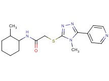 N-(2-methylcyclohexyl)-2-{[4-methyl-5-(4-pyridinyl)-4H-1,2,4-triazol-3-yl]thio}acetamide