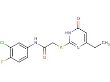 N-(3-chloro-4-fluorophenyl)-2-[(4-ethyl-6-oxo-1,6-dihydro-2-pyrimidinyl)thio]acetamide