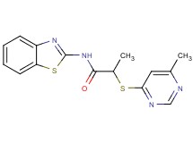 N-1,3-benzothiazol-2-yl-2-[(6-methyl-4-pyrimidinyl)thio]propanamide