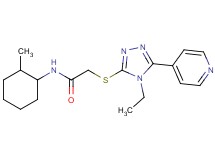 2-{[4-ethyl-5-(4-pyridinyl)-4H-1,2,4-triazol-3-yl]thio}-N-(2-methylcyclohexyl)acetamide