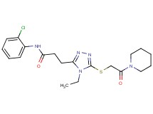 N-(2-chlorophenyl)-3-(4-ethyl-5-{[2-oxo-2-(1-piperidinyl)ethyl]thio}-4H-1,2,4-triazol-3-yl)propanamide