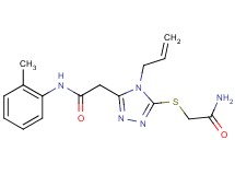 2-{4-allyl-5-[(2-amino-2-oxoethyl)thio]-4H-1,2,4-triazol-3-yl}-N-(2-methylphenyl)acetamide