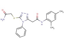 2-{5-[(2-amino-2-oxoethyl)thio]-4-phenyl-4H-1,2,4-triazol-3-yl}-N-(2,4-dimethylphenyl)acetamide