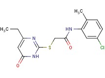 N-(5-chloro-2-methylphenyl)-2-[(4-ethyl-6-oxo-1,6-dihydro-2-pyrimidinyl)thio]acetamide
