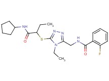 N-{[5-({1-[(cyclopentylamino)carbonyl]propyl}thio)-4-ethyl-4H-1,2,4-triazol-3-yl]methyl}-2-fluorobenzamide