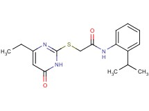2-[(4-ethyl-6-oxo-1,6-dihydro-2-pyrimidinyl)thio]-N-(2-isopropylphenyl)acetamide