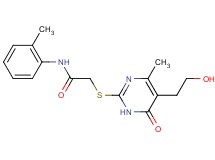 2-{[5-(2-hydroxyethyl)-4-methyl-6-oxo-1,6-dihydro-2-pyrimidinyl]thio}-N-(2-methylphenyl)acetamide