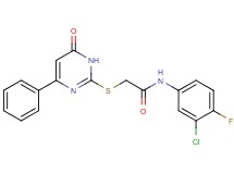 N-(3-chloro-4-fluorophenyl)-2-[(6-oxo-4-phenyl-1,6-dihydro-2-pyrimidinyl)thio]acetamide