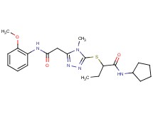 N-cyclopentyl-2-[(5-{2-[(2-methoxyphenyl)amino]-2-oxoethyl}-4-methyl-4H-1,2,4-triazol-3-yl)thio]butanamide