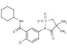 2-chloro-N-cyclohexyl-5-(4,4-dimethyl-1,1-dioxido-3-oxo-2-isothiazolidinyl)benzamide