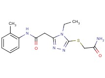 2-{5-[(2-amino-2-oxoethyl)thio]-4-ethyl-4H-1,2,4-triazol-3-yl}-N-(2-methylphenyl)acetamide