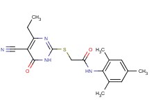 2-[(5-cyano-4-ethyl-6-oxo-1,6-dihydro-2-pyrimidinyl)thio]-N-mesitylacetamide