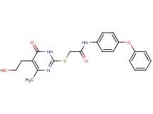 2-{[5-(2-hydroxyethyl)-4-methyl-6-oxo-1,6-dihydro-2-pyrimidinyl]thio}-N-(4-phenoxyphenyl)acetamide