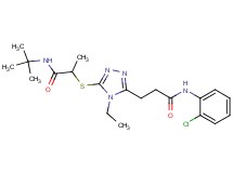 N-(tert-butyl)-2-[(5-{3-[(2-chlorophenyl)amino]-3-oxopropyl}-4-ethyl-4H-1,2,4-triazol-3-yl)thio]propanamide
