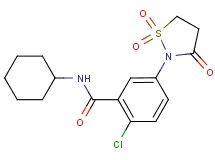 2-chloro-N-cyclohexyl-5-(1,1-dioxido-3-oxo-2-isothiazolidinyl)benzamide