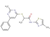 2-[(2-methyl-6-phenyl-4-pyrimidinyl)thio]-N-(4-methyl-1,3-thiazol-2-yl)propanamide