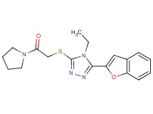 3-(1-benzofuran-2-yl)-4-ethyl-5-{[2-oxo-2-(1-pyrrolidinyl)ethyl]thio}-4H-1,2,4-triazole