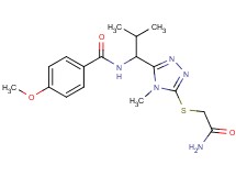 N-(1-{5-[(2-amino-2-oxoethyl)thio]-4-methyl-4H-1,2,4-triazol-3-yl}-2-methylpropyl)-4-methoxybenzamide