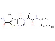 5-methyl-3-{1-methyl-2-[(4-methylphenyl)amino]-2-oxoethyl}-4-oxo-3,4-dihydrothieno[2,3-d]pyrimidine-6-carboxamide