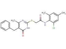 2-[(5-benzyl-4-methyl-6-oxo-1,6-dihydro-2-pyrimidinyl)thio]-N-(2-chloro-4,6-dimethylphenyl)acetamide