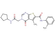 3-[2-(cyclopentylamino)-2-oxoethyl]-5-methyl-N-(2-methylphenyl)-4-oxo-3,4-dihydrothieno[2,3-d]pyrimidine-6-carboxamide
