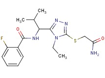 N-(1-{5-[(2-amino-2-oxoethyl)thio]-4-ethyl-4H-1,2,4-triazol-3-yl}-2-methylpropyl)-2-fluorobenzamide