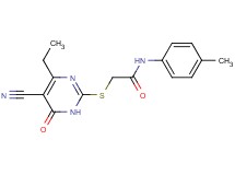2-[(5-cyano-4-ethyl-6-oxo-1,6-dihydro-2-pyrimidinyl)thio]-N-(4-methylphenyl)acetamide