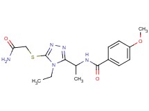 N-(1-{5-[(2-amino-2-oxoethyl)thio]-4-ethyl-4H-1,2,4-triazol-3-yl}ethyl)-4-methoxybenzamide